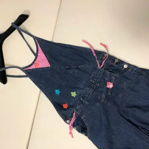 오일릴리 진청 데님 점프수트 멜빵바지 서스펜더 빈티지 여행룩 - 4번째 이미지