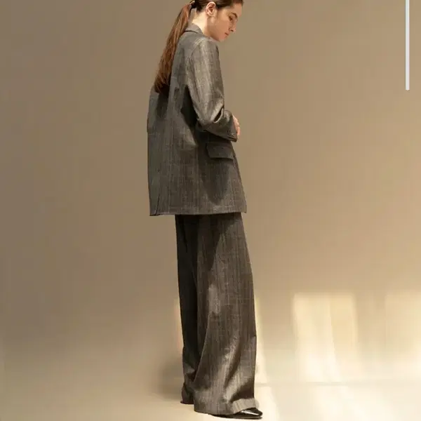 아바몰리 글렌 울체크 버튼자켓 팬츠 세트 셋업 2가지세트 팬츠 - 3번째 이미지