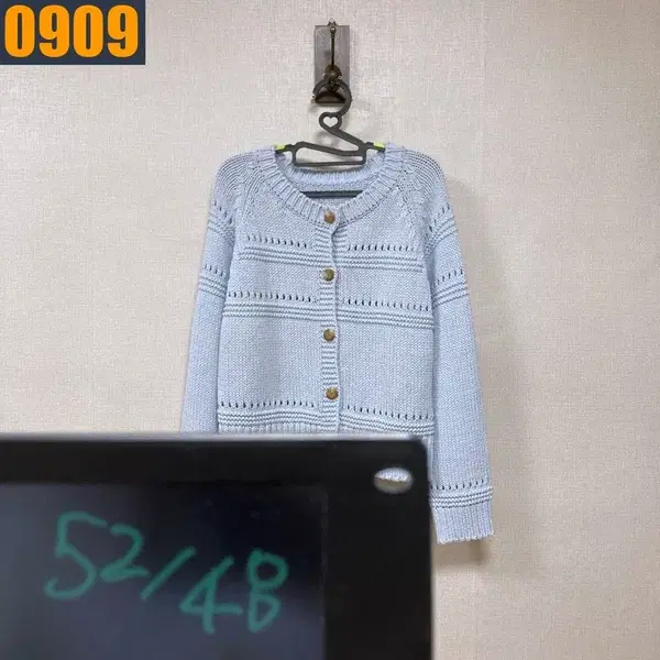 95 VTG 빈티지 소라 스카시 라운드 니트 가디건 M - 4번째 이미지
