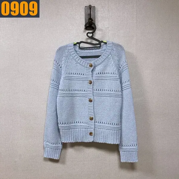 95 VTG 빈티지 소라 스카시 라운드 니트 가디건 M - 2번째 이미지