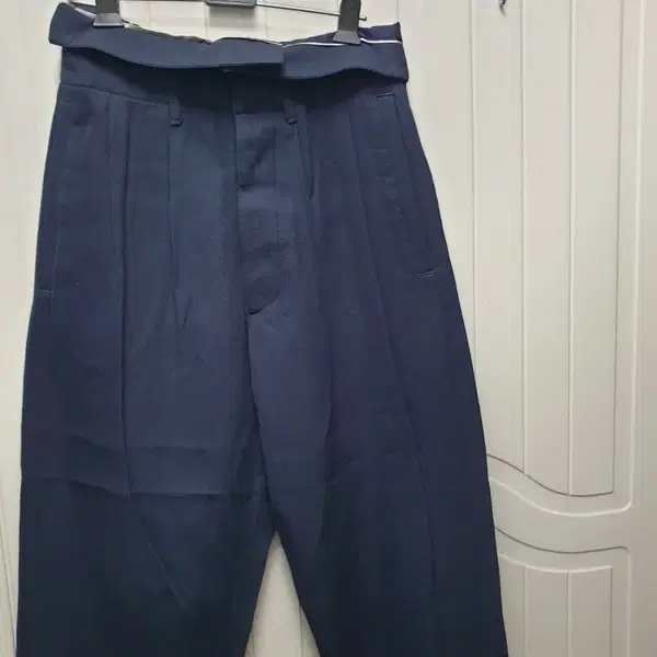ZARA 하이웨이스트 네이비 와이드 슬랙스 EUR 38 /S - 2번째 이미지
