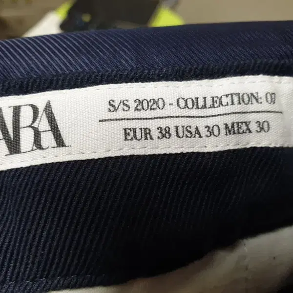 ZARA 하이웨이스트 네이비 와이드 슬랙스 EUR 38 /S - 5번째 이미지