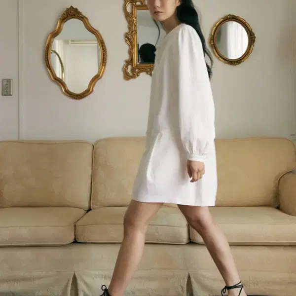 오버듀플레어 레이스 점프수트 원피스 - 4번째 이미지