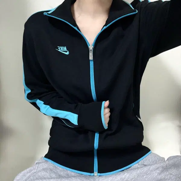 M/희귀/나이키 사이드라인 블루배색 트랙탑져지/집업/교복아우터/여성/y2k - 3번째 이미지