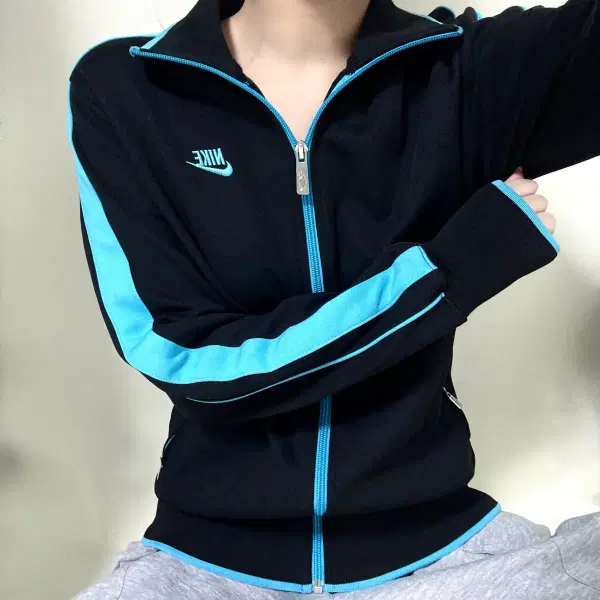 M/희귀/나이키 사이드라인 블루배색 트랙탑져지/집업/교복아우터/여성/y2k