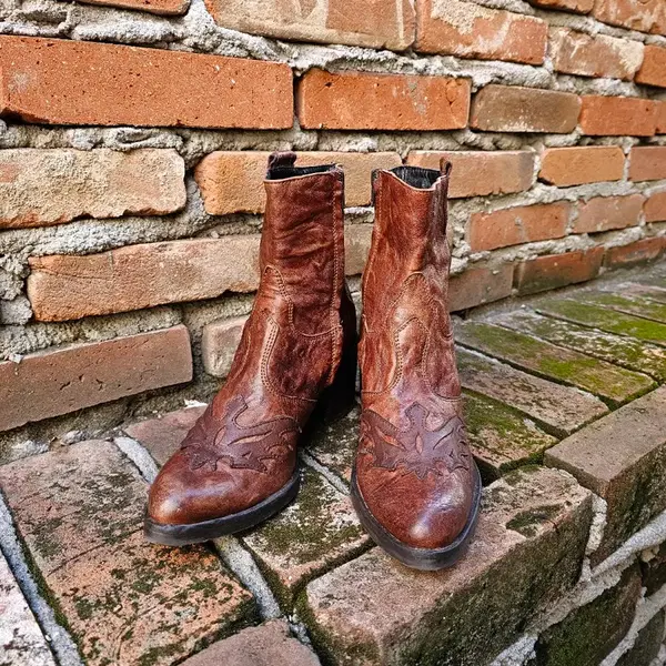 Italy Leather 웨스턴 앵클부츠힐 - 2번째 이미지