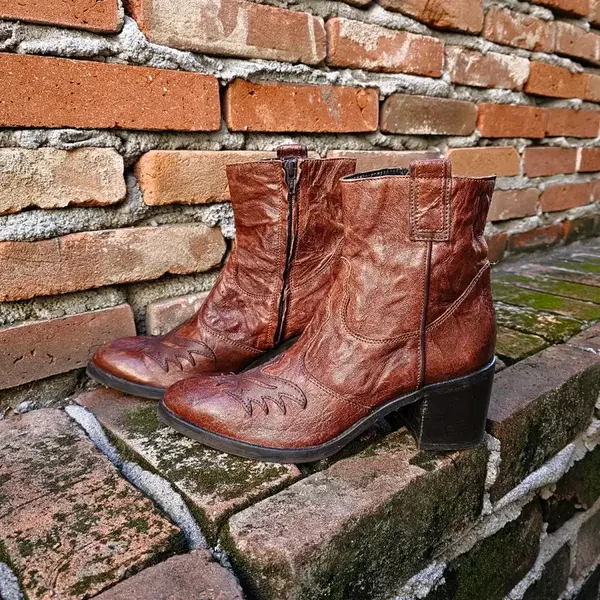 Italy Leather 웨스턴 앵클부츠힐 - 6번째 이미지