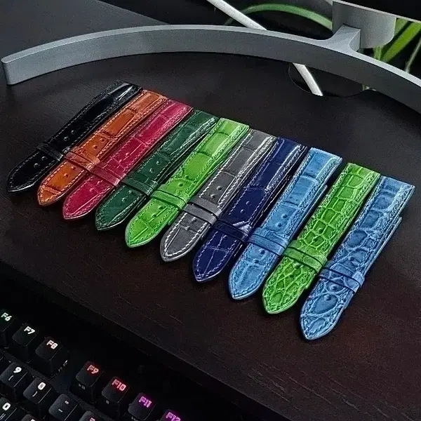 악어가죽 레드,그레이 시계스트랩 20-18,18-16mm 2가지 팝니다. - 10번째 이미지