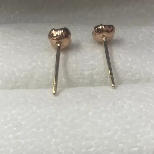 러프 다이아몬드 귀걸이 14K 로즈골드 - 3번째 이미지