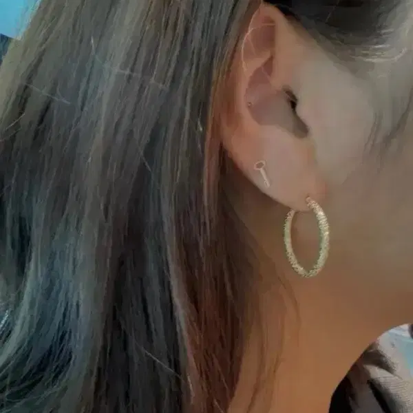 이태리 구매 18k 후프 귀걸이 새상품 M - 2번째 이미지