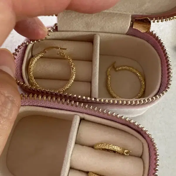 이태리 구매 18k 후프 귀걸이 새상품 M - 5번째 이미지