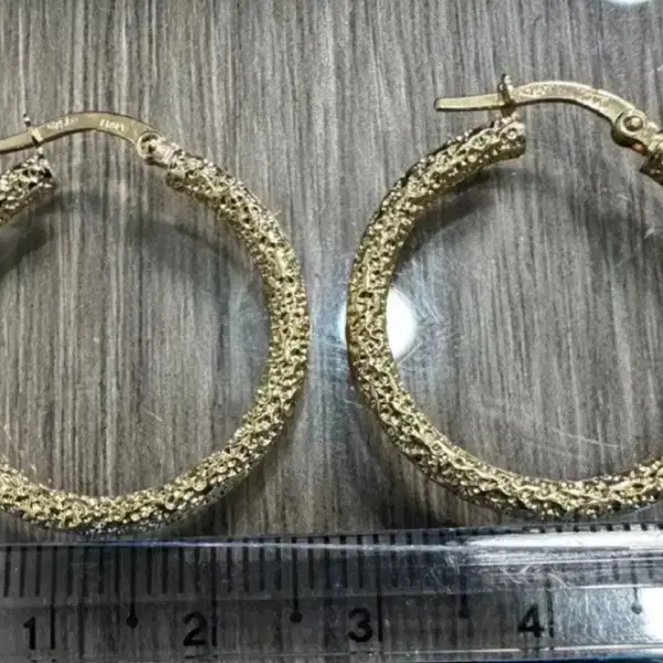 이태리 구매 18k 후프 귀걸이 새상품 M - 4번째 이미지