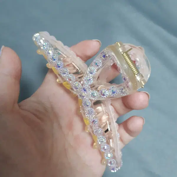 CRYSTALE-E 큐빅 헤어 집게핀 새상품 - 4번째 이미지