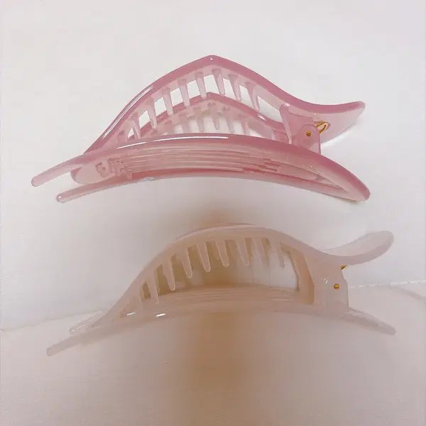 하트 헤어 집게핀 새상품 | 핑크+아이보리 올림머리 헤어핀 2개세트 - 2번째 이미지