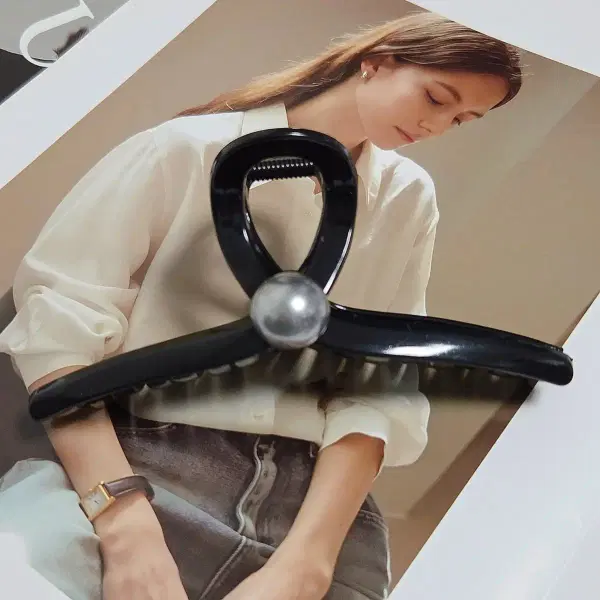 1+1 진주 포인트 꼬임 집계핀 올림머리 집계핀 대형14cm 2종 - 10번째 이미지