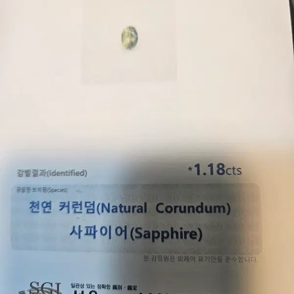 1.18ct 천연 비가열 옐로우 그린 사파이어 원석 나석 - 8번째 이미지