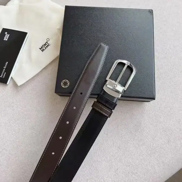 몽블랑 블랙 브라운 리버서블 30mm 벨트 38157 128135 - 8번째 이미지