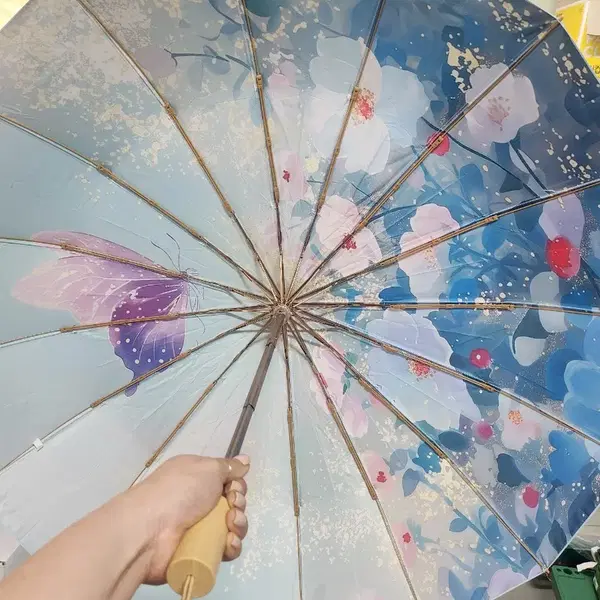 하늘하늘나비꽃 패턴 양산/우산 UV차단(새제품) - 1번째 이미지