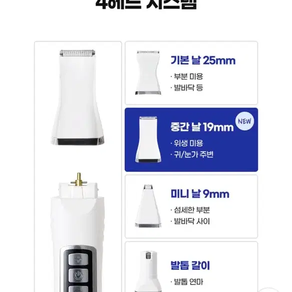 닉센 NX1200 멀티프로 이발기 풀세트 + 중간날 19mm 포함 - 4번째 이미지