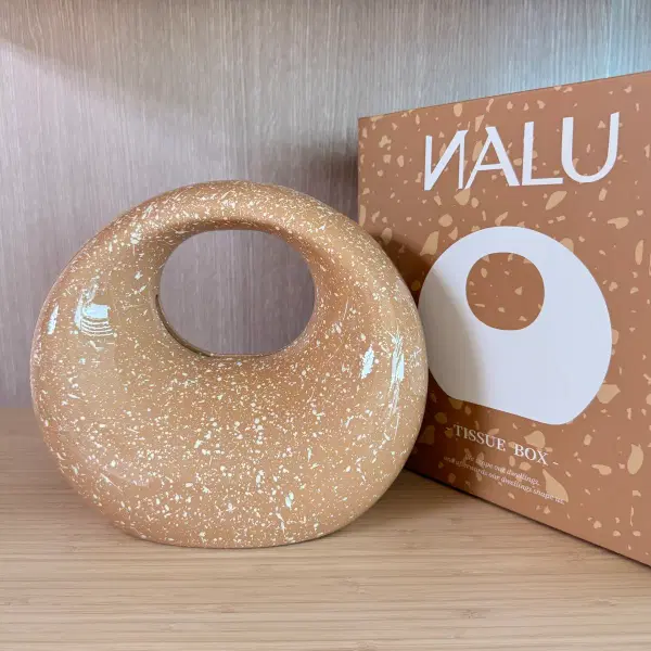 NALU 샌드 베이지 라운드 티슈박스 - 2번째 이미지