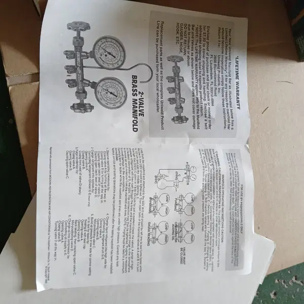 유니웰드 3구 알루미늄 매니폴드 냉매게이지 R12/R22/R502 - 4번째 이미지