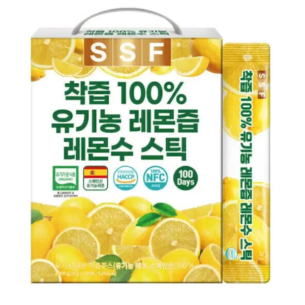 착즙100% 유기농 레몬즙 대용량 100포 레몬수 원액 스틱