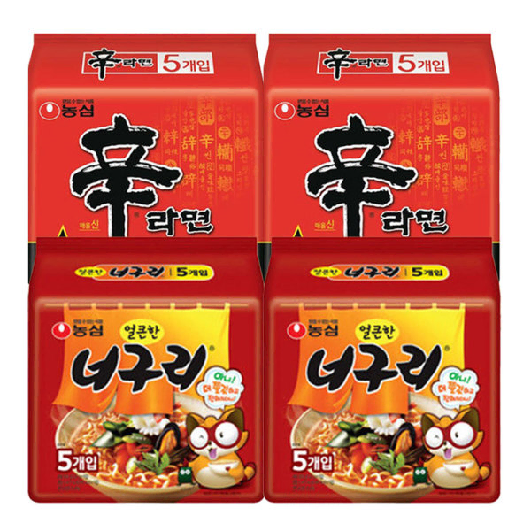 무료배송 농심 신라면 10개+너구리 10개 총 20개