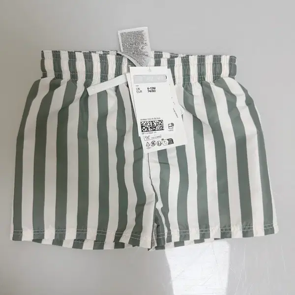 (미사용 새상품 수영복) H&M 키즈 스트라이프 반바지 수영복 (9-12개월) - 2번째 이미지