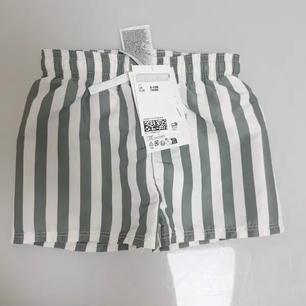 (미사용 새상품 수영복) H&M 키즈 스트라이프 반바지 수영복 (9-12개월) - 6번째 이미지
