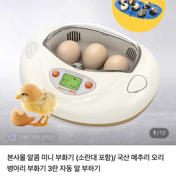 알콤 미니 자동 부화기 (병아리, 메추리) - 2번째 이미지
